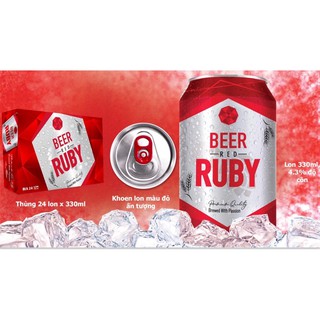  Bia red Ruby lon 330ml(thùng 24 lon) Ruby đỏ