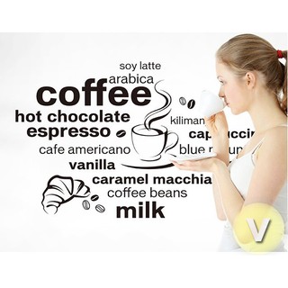 Decal dán tường Café