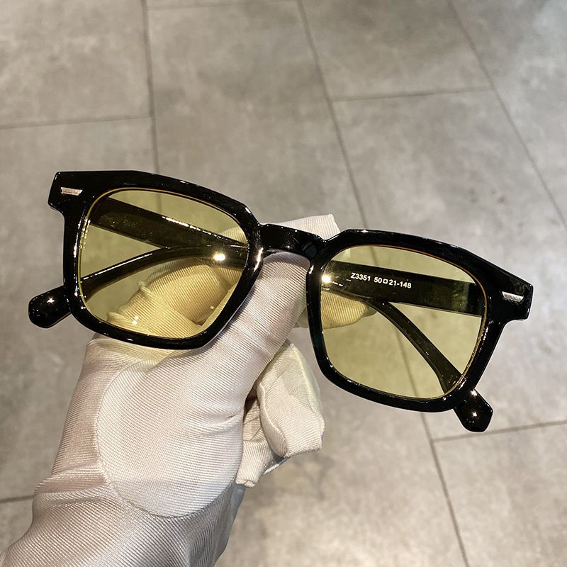 Kính Mát Nhỏ Màu Vàng Thời Trang Đường Phố Hàn Quốc Dành Cho Nam Và Nữ Đi Tiệc