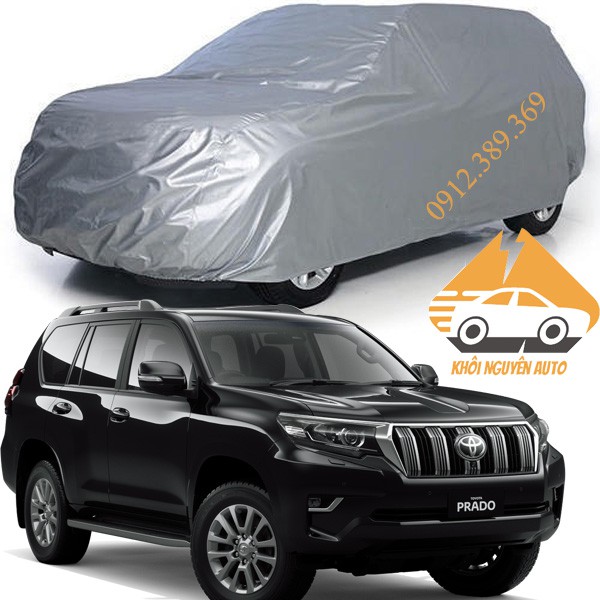 Bạt Phủ xe Ô Tô Toyota Prado Vải Dù OXFORD Siêu Bền, Bạt Trùm Xe Hơi Chống Nắng Mưa Bảo Vệ Xe