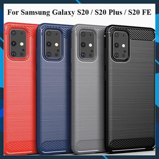 Ốp lưng dẻo samsung galaxy s20 / s20 plus / s20 fe vân sợi cacbon chống sốc rugger amor.