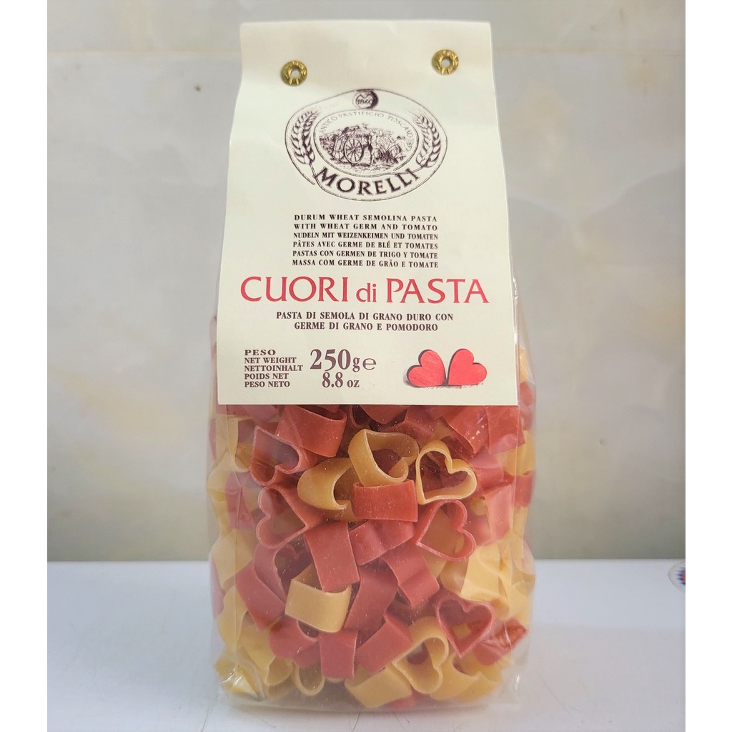 [Gói 250g] NUI Ý HÌNH TRÁI TIM [Italia] MORELLI Heart Shape Pasta (cff)