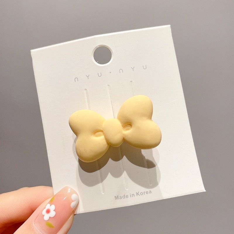 Kẹp Tóc Nơ Màu Kem Dễ Thương Phong Cách Nhật Bản