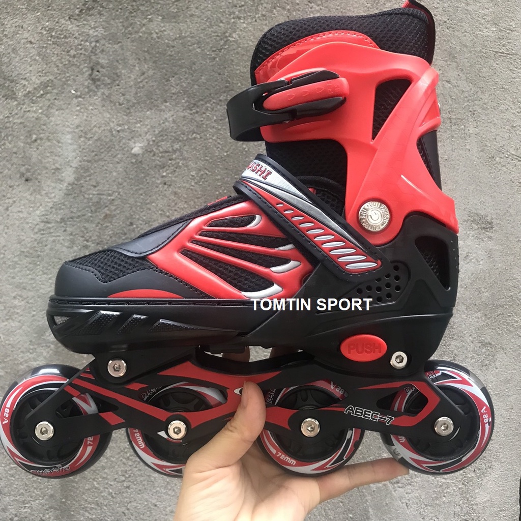 Giày patin trẻ em bánh cao su phát sáng led DIKASHI tặng bảo hộ chân tay cho bé trai và bé gái quà tặng thể thao