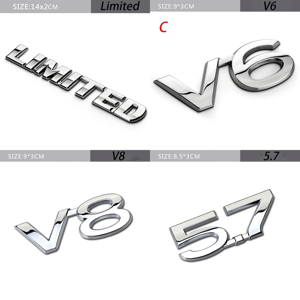 Sticker hình chữ V6 V8 5.7 4WD AWD VXR VXL TXL dành cho xe Toyota High Lander Prado Land Cruiser