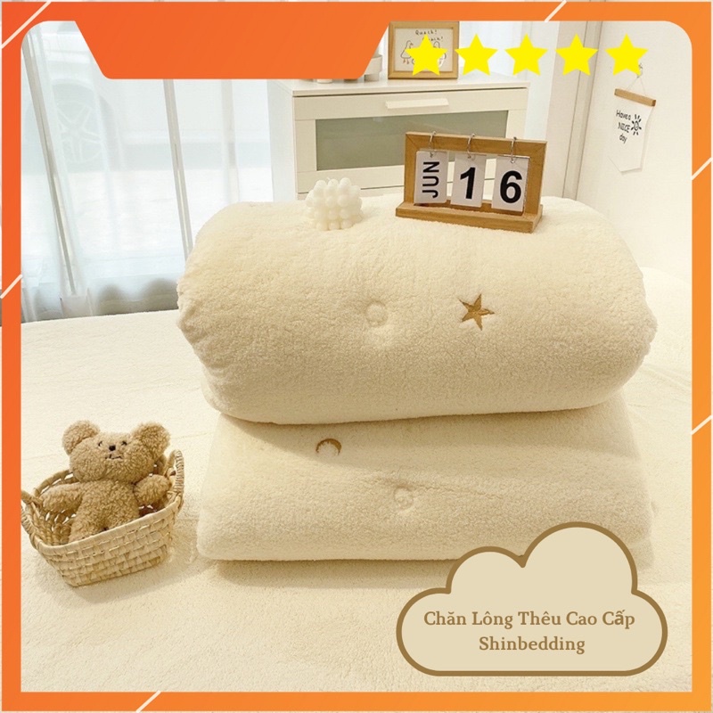 Chăn Lông Thêu Hoạ Tiết Xinh, Ấm Áp Cho Mùa Đông _shinbedding