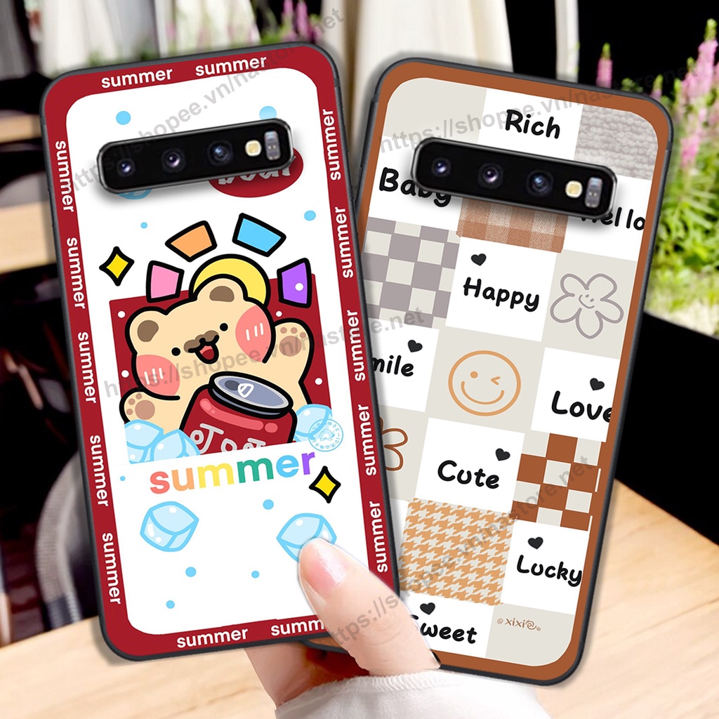 Ốp lưng Samsung S10 / S10 5G / S10 Plus / S10+ / S10e trái tim mặt cười, gấu cute thể thao cá tính