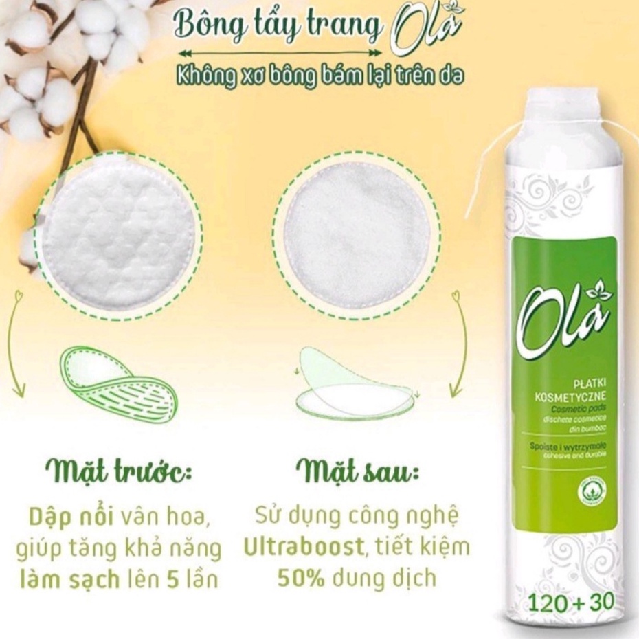 Bông Tẩy Trang Ola Cotton Pads 150 miếng Ba Lan