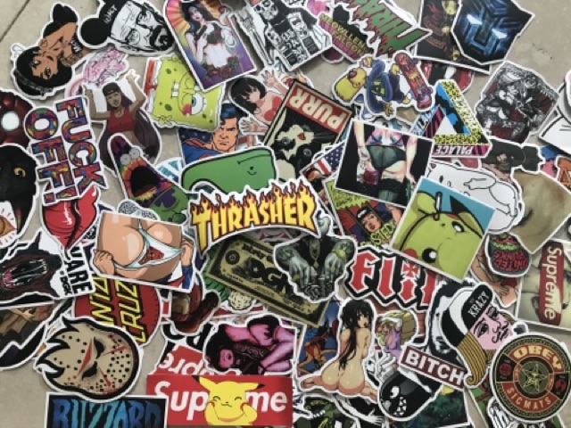 Sticker Simpson chống nước dán nón BH, xe, vali, laptop,...