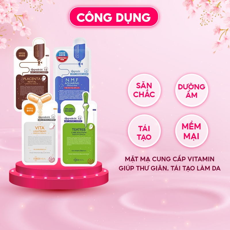 Mặt Nạ Giấy Mediheal Tea Tree / Vita / Placenta / Collagen / Aquaring NMF Essential Mask Ex