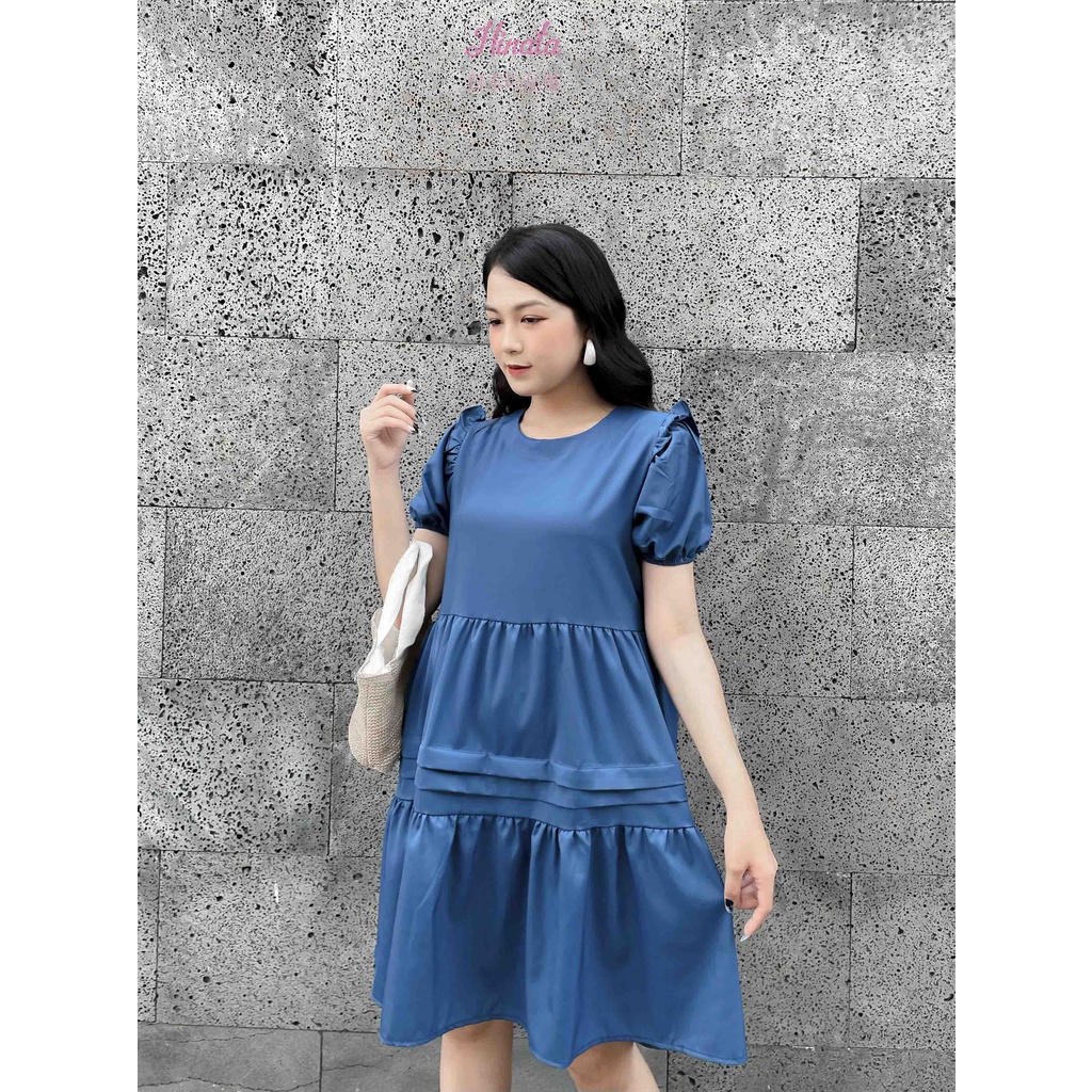 Đầm bầu Babydoll HINATA - dáng xoè tay áo phồng dễ thương DB027
