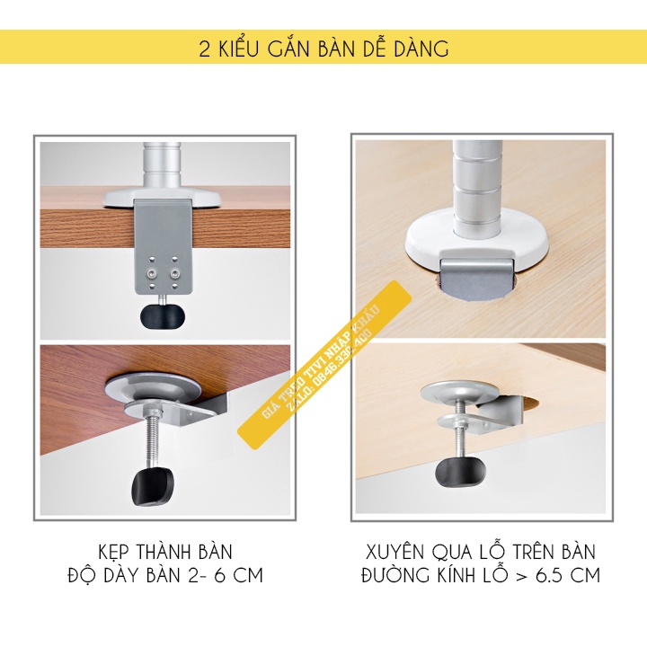 Giá Treo Màn Hình 17 - 32 Inch Kèm Kệ Đỡ Laptop / Macbook / Ipad 10 - 15.6 Inch - Hợp Kim Nhôm Cao Cấp - Model: OA - 7X