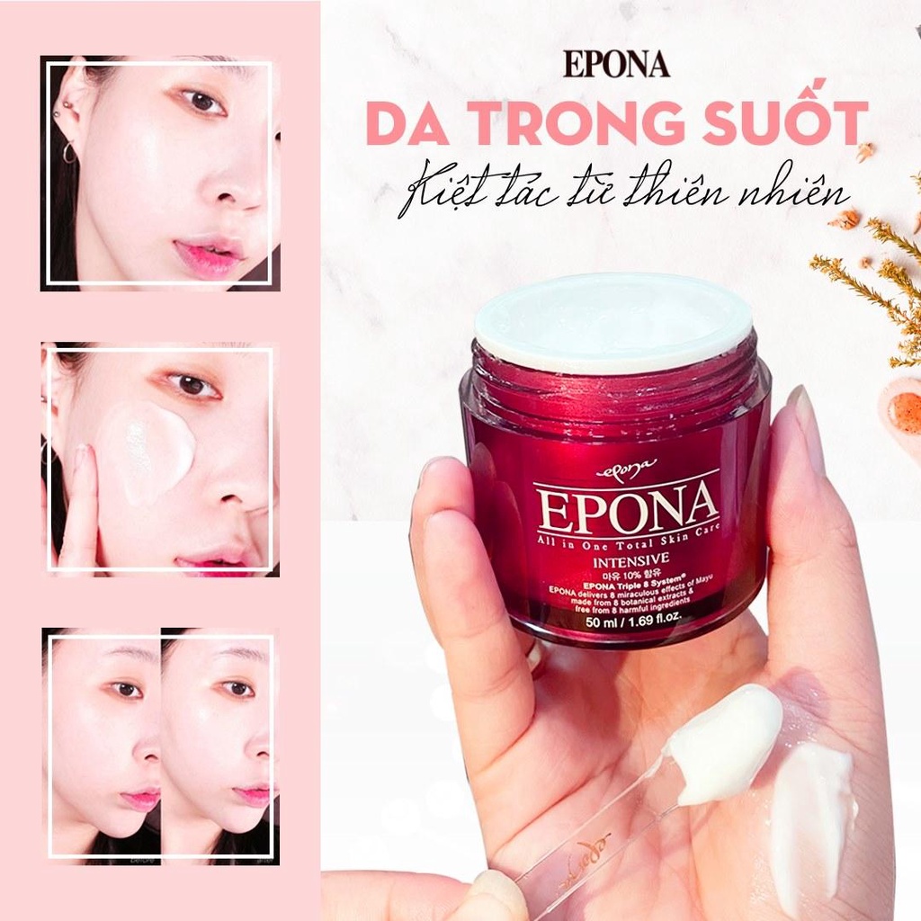 SAMPLE Kem Dưỡng Sáng Da, Ngừa Lão Hóa Chiết Xuất Dầu Ngựa Epona All In One Total Skin Care Intensive 1ml