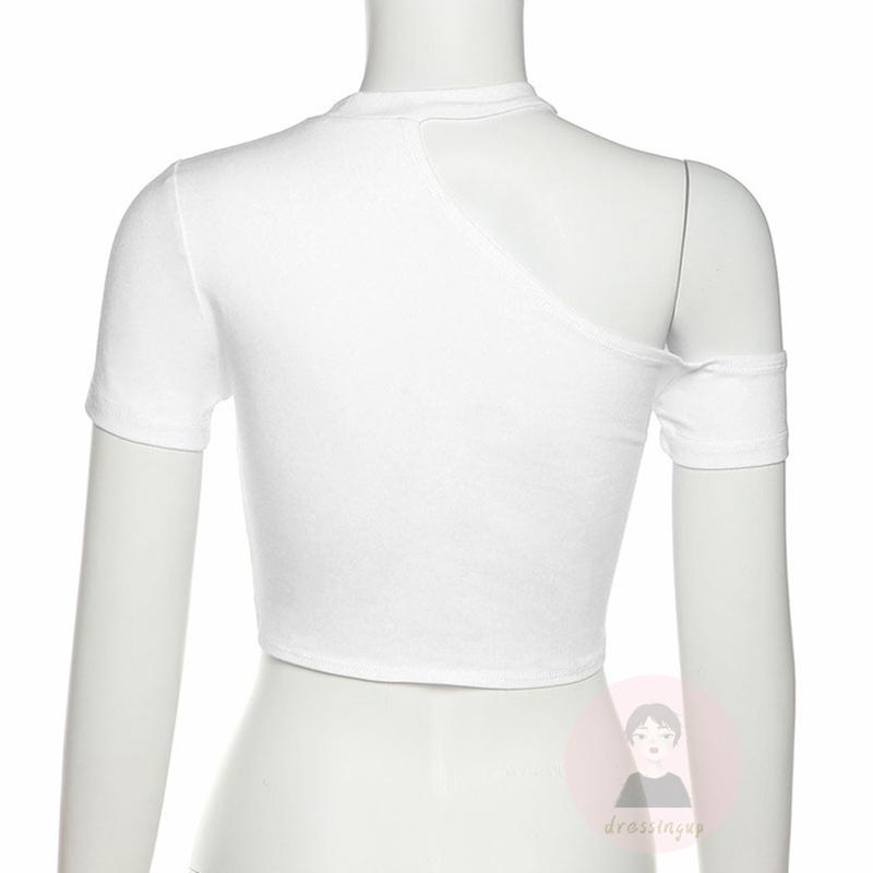 Áo Thun Tay Ngắn Cổ Tròn Thiết Kế Độc Đáo Thời Trang Cho Nữ