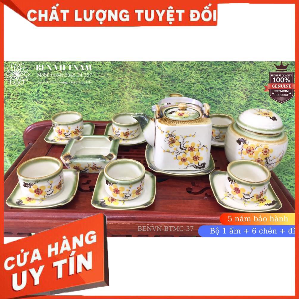 [FREESHIP] Ấm pha trà Gốm Sứ Bát Tràng Men Cổ vẽ tay cao cấp - BENVN-BTMC-37