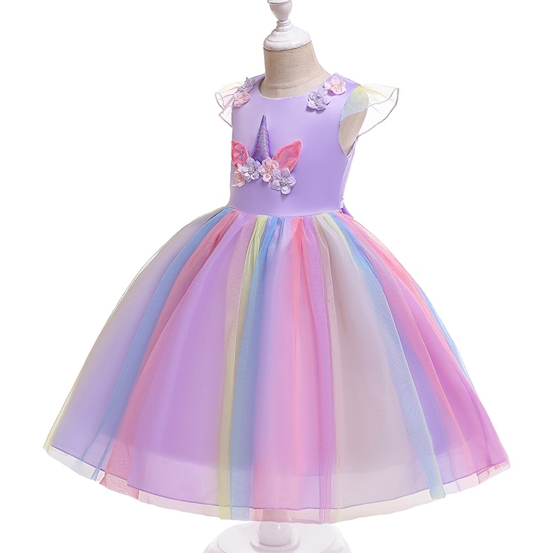 Bộ đầm tutu MQATZ 3 món phong cách kỳ lân xinh xắn dành cho bé gái