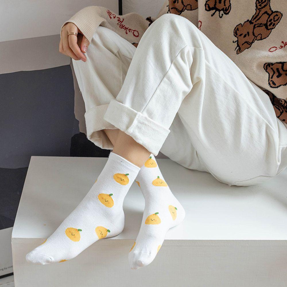 AROMA Đôi Vớ Thoáng Khí Họa Tiết Trái Cây Dễ Thương Bắt Mắt