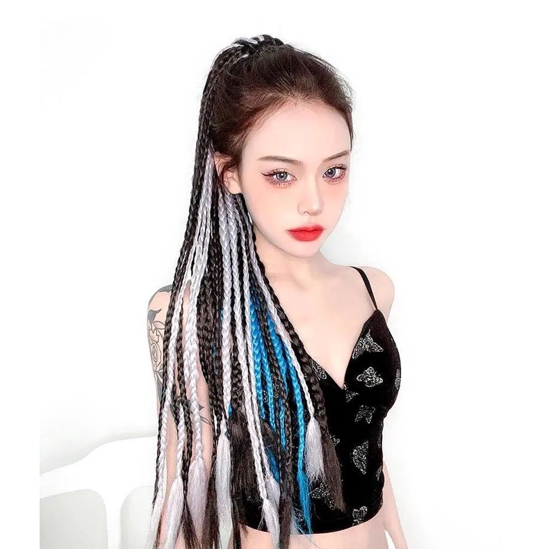 Tóc Giả Thắt Bím Chịu Nhiệt Độ Cao Phong Cách punk Cá Tính Dành Cho Nữ Y2K