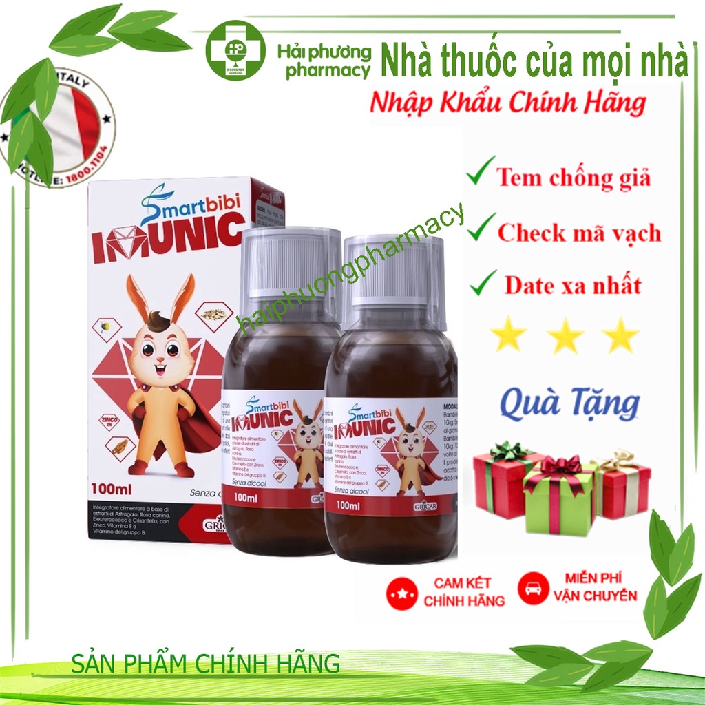 Siro tăng đề kháng Smartbibi Imunic 100ml - Hỗ trợ tăng cường sức khỏe cho bé yêu