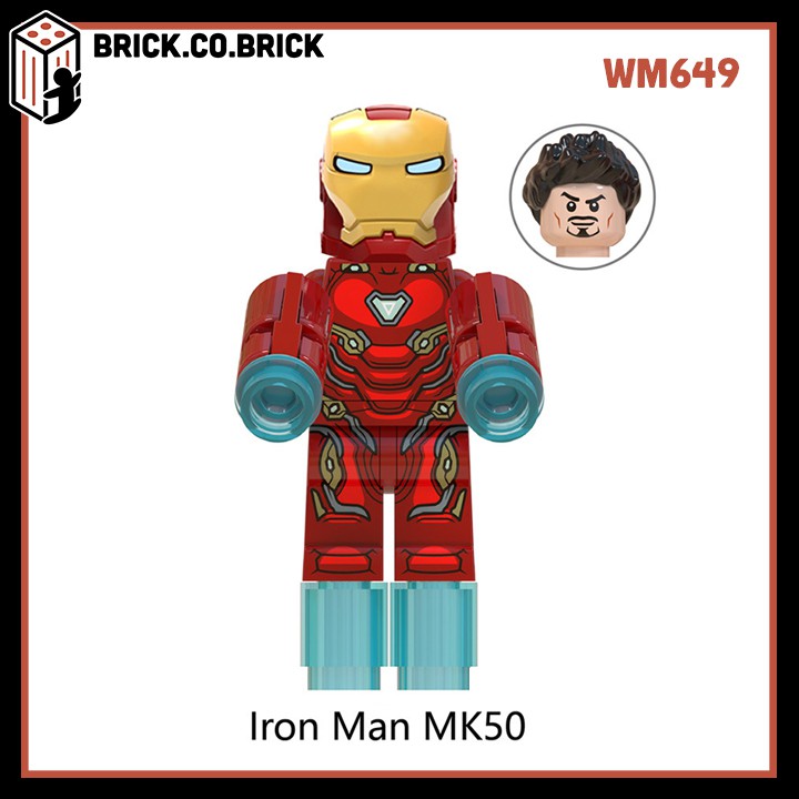 Siêu anh hùng Người Sắt Minifigure Captain Marvel Đồ chơi Lắp ráp Outrider Mô hình Iron Man MK1 MK50 WM6055