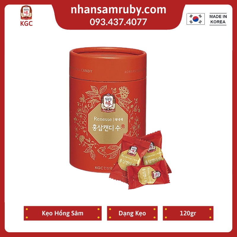 Kẹo Sâm - Kẹo Hồng Sâm KGC hộp giấy 120gr Chính Phủ Cheong Kwan Chang