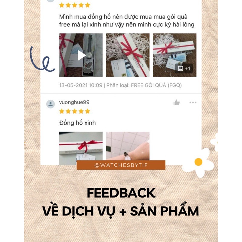 Hộp quà tặng Watchesbytif hộp quà sinh nhật gói quà tặng miễn phí thắt nơ &amp; tặng thiệp dễ thương cho bạn gái bạn trai