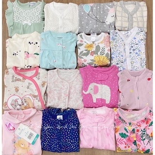 3-6m (Chọn mẫu bé gái 1) Bodysuit / Sleepsuit bộ áo liền quần kèm vớ cho bé gái