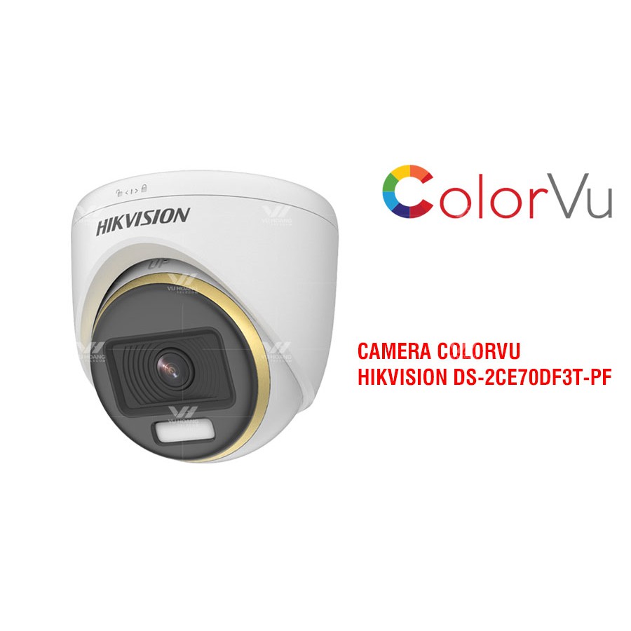 Camera HDTVI ColorVu 2MP HIKVISION DS-2CE70DF3T-PF - Hàng chính hãng