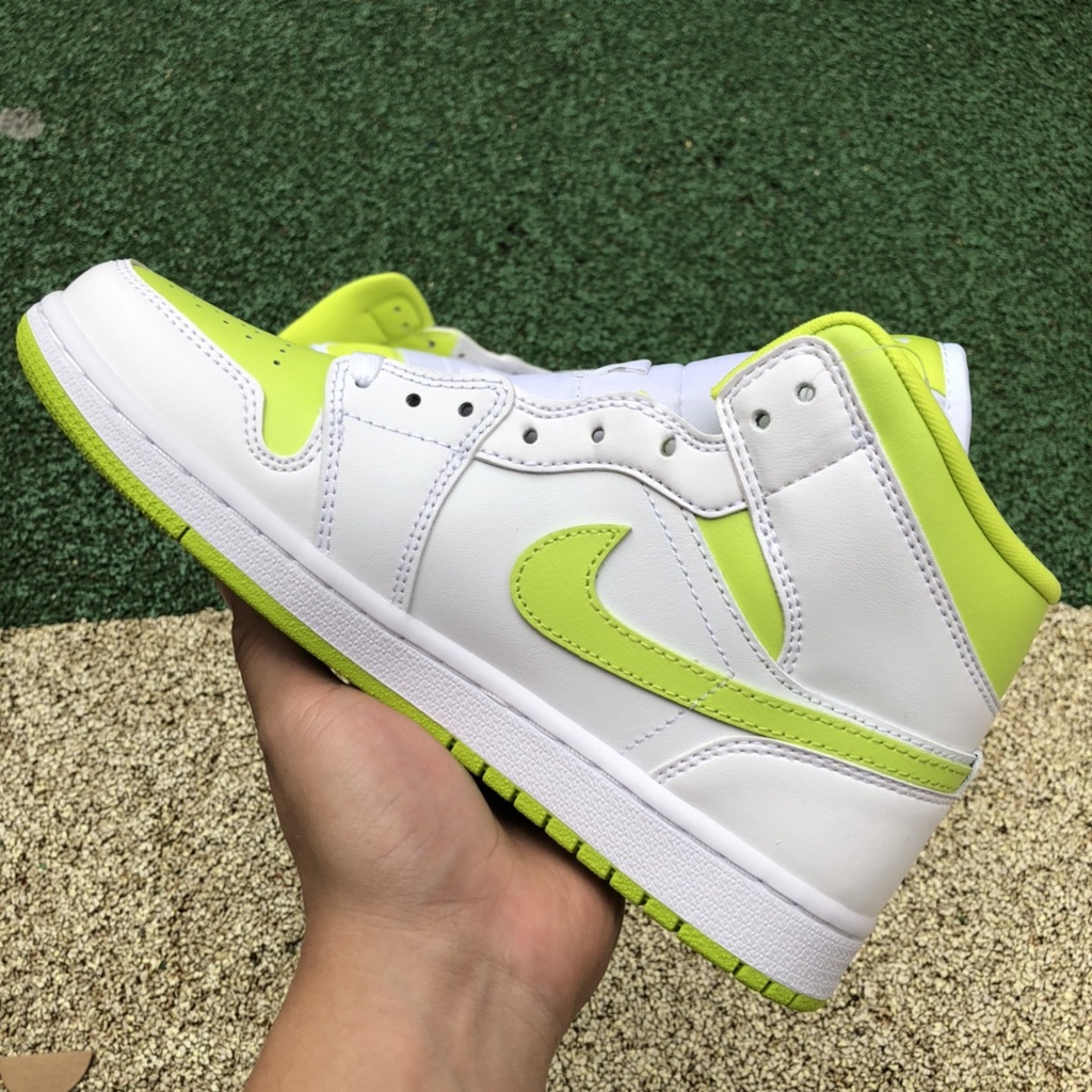 Giày Air Jordan 1 Mid " White Lime "