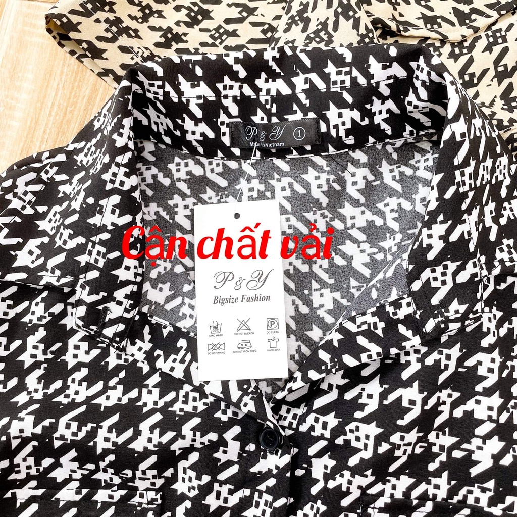 Áo Sơ Mi Nữ Họa Tiết Bigsize Dễ THương Phom Rộng,Lên Phom Cực Xinh MÃ SMHT ZZ