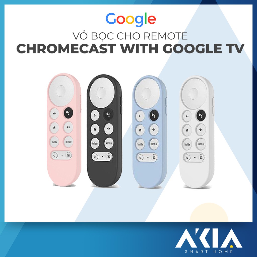 Ốp Silicone cho Remote của Chromecast with Google TV - Bảo vệ Remote chống trầy xước, Gai lưng chống trơn trượt