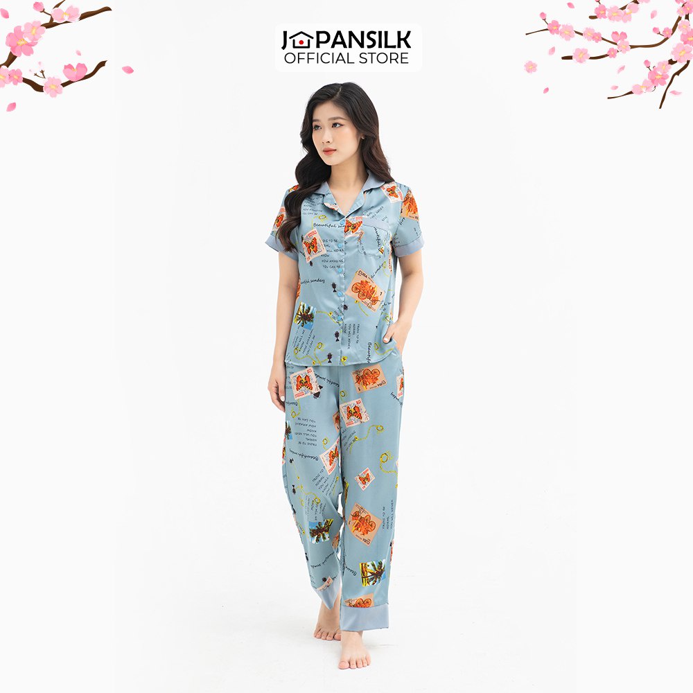 (TỪ 56KG - 62KG) BỘ ĐỒ NGỦ PYJAMA JAPANSILK - ÁO NGẮN TAY QUẦN DÀI ĐA DẠNG HỌA TIẾT