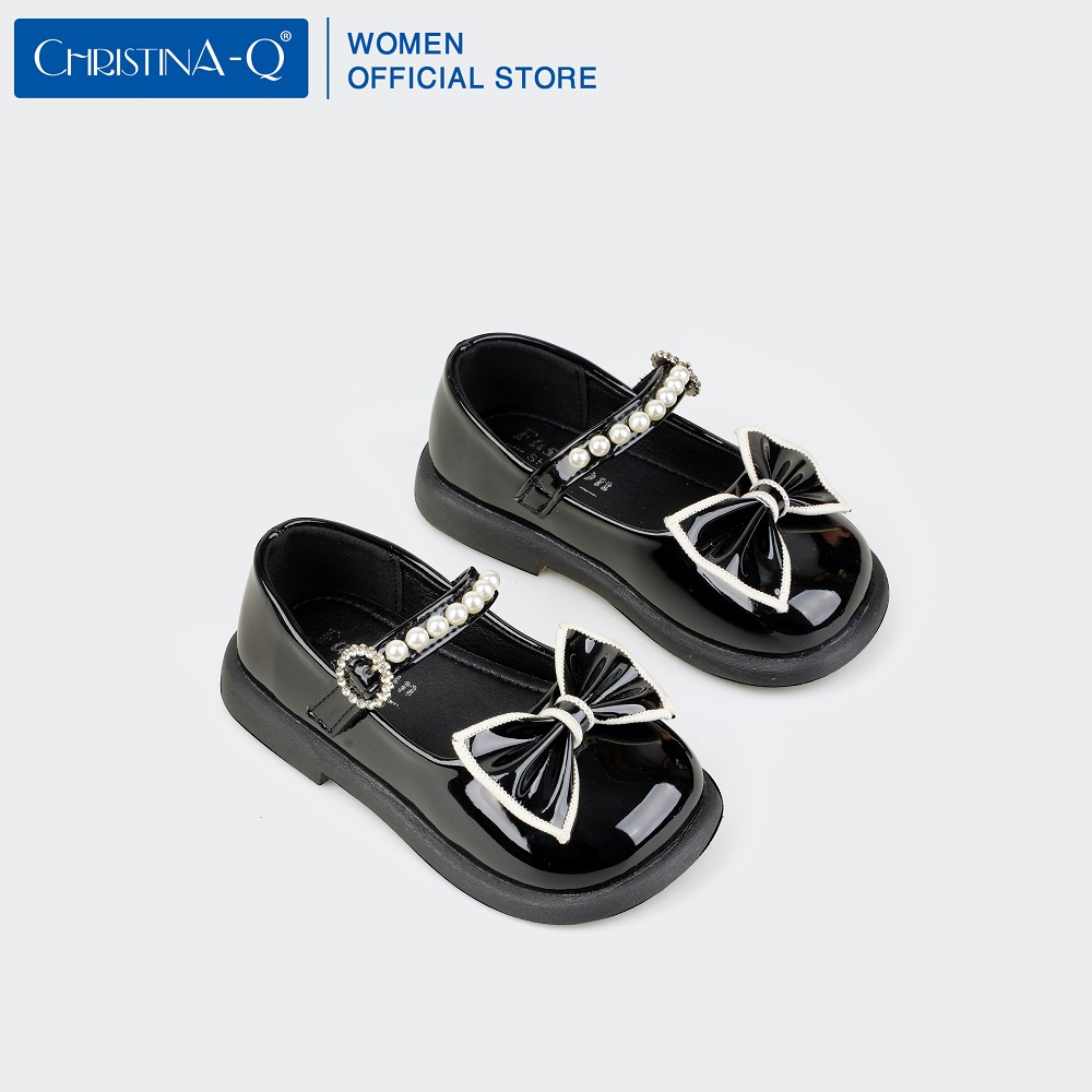 Giày Búp Bê Bé Gái Quai Ngang Đính Ngọc ChristinA-Q GTE335