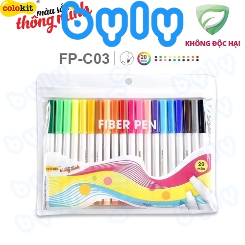 Bút lông màu Fiber Pen Colokit - Crayola Super Tips tô màu viết vẽ thư pháp ngòi brush nét thanh nét đậm