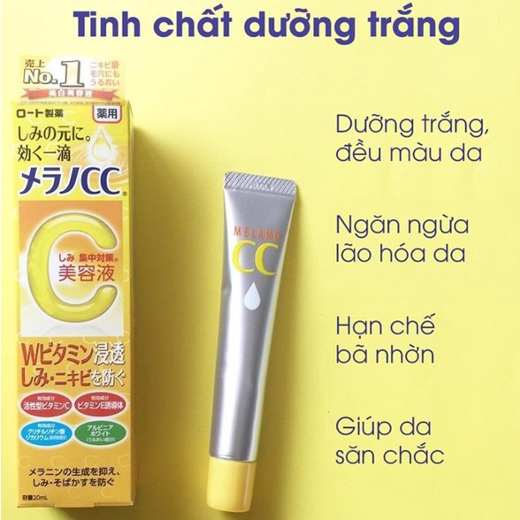 Kem dưỡng trắng da mờ thâm Rohto CC Melano Moisture Cream 23g của Nhật Bản