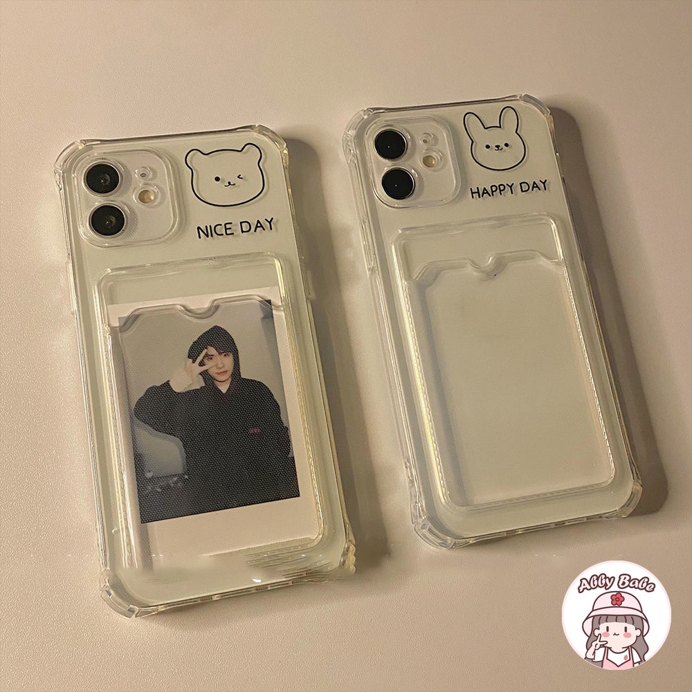 Ốp Điện Thoại Bằng TPU Mềm Trong Suốt Chống Sốc Có Ngăn Đựng Thẻ Cho IP 13 12 11 Pro Max X XS XR 8 7 Plus