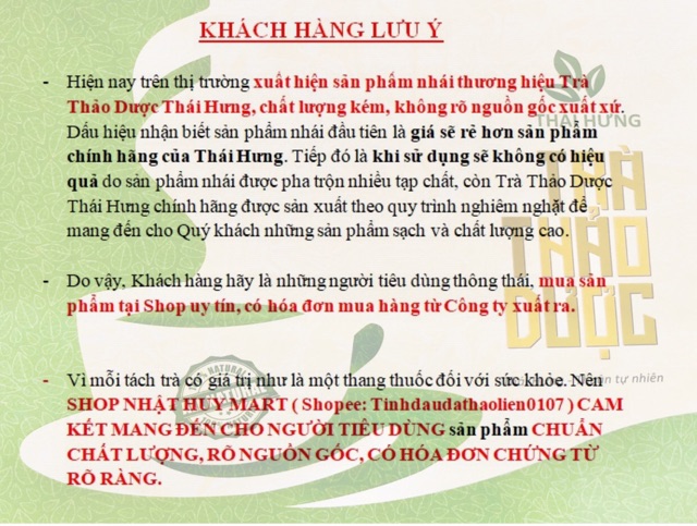 Trà an dạ hưng dạ dày luôn khoẻ Thái Hưng, trà thảo dược thiên nhiên