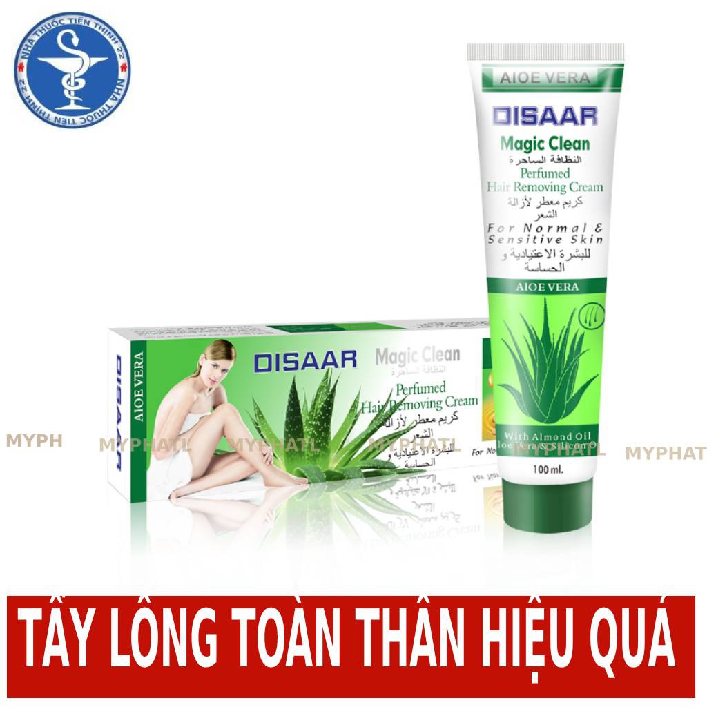 Kem tẩy lông DISAAR MAGIC CLEAN tinh chất nha đam , nghệ , ốc sên - tẩy lông toàn thân Tuyb 100g