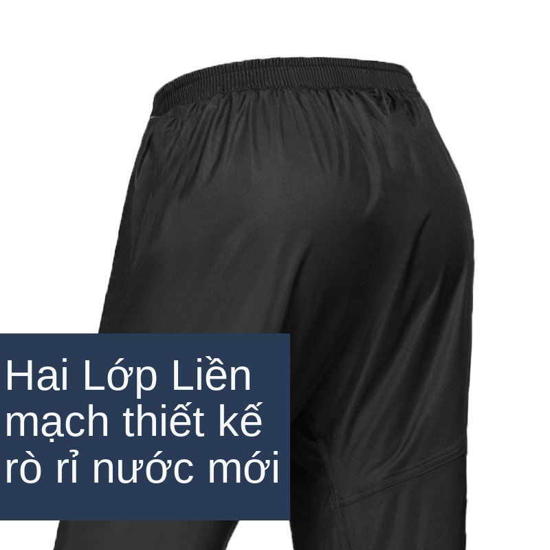 Quần đi mưa nam một mảnh chống thấm nước tách đôi dày dặn hai lớp áo nửa dài xe máy đạp điện đơn