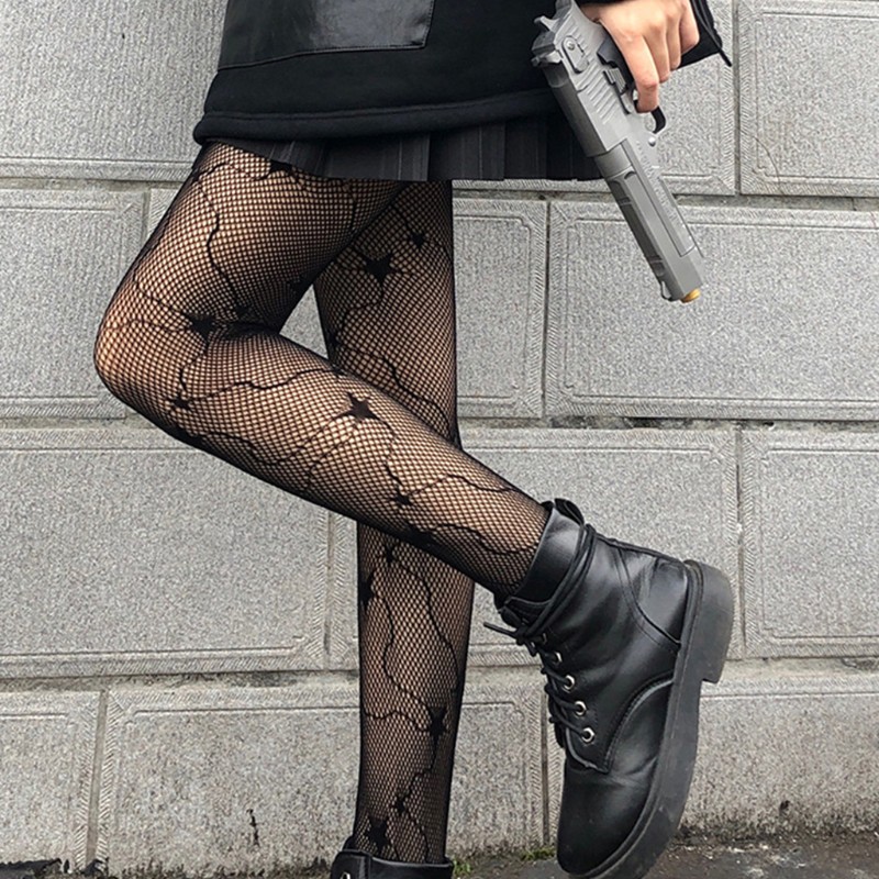 Quần tất lưới họa tiết ngôi sao thời trang nữ gợi cảm