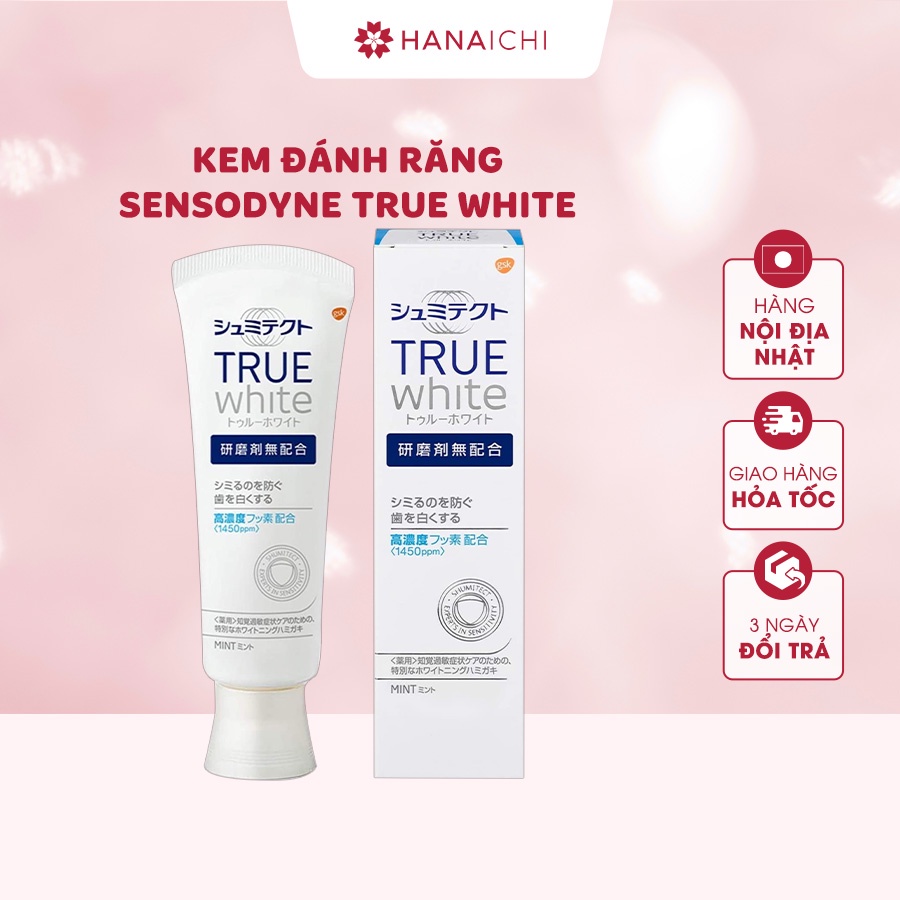 Kem Đánh Răng Làm Trắng Răng Sensodyne True White 80gr-Nội Địa Nhật