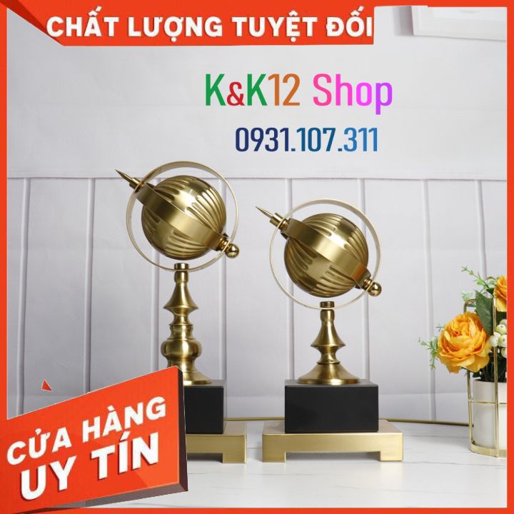 Trang trí nội thất hiện đại sang trọng. Mô hình sáng tạo Bắc Âu quả cầu kim loại trang trí để bàn tivi, phòng khách.