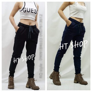 Quần jogger kaki khóa zip chân nữ