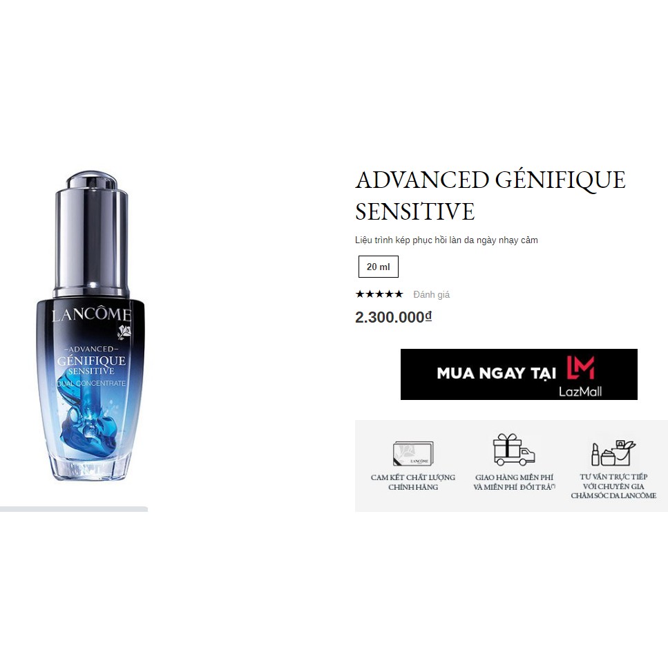 Lancome Tinh Chất Trẻ Hóa Da Serum Advanced Genifique Sensitive Double Concentrate 8ml-Hàng Chính Hãng