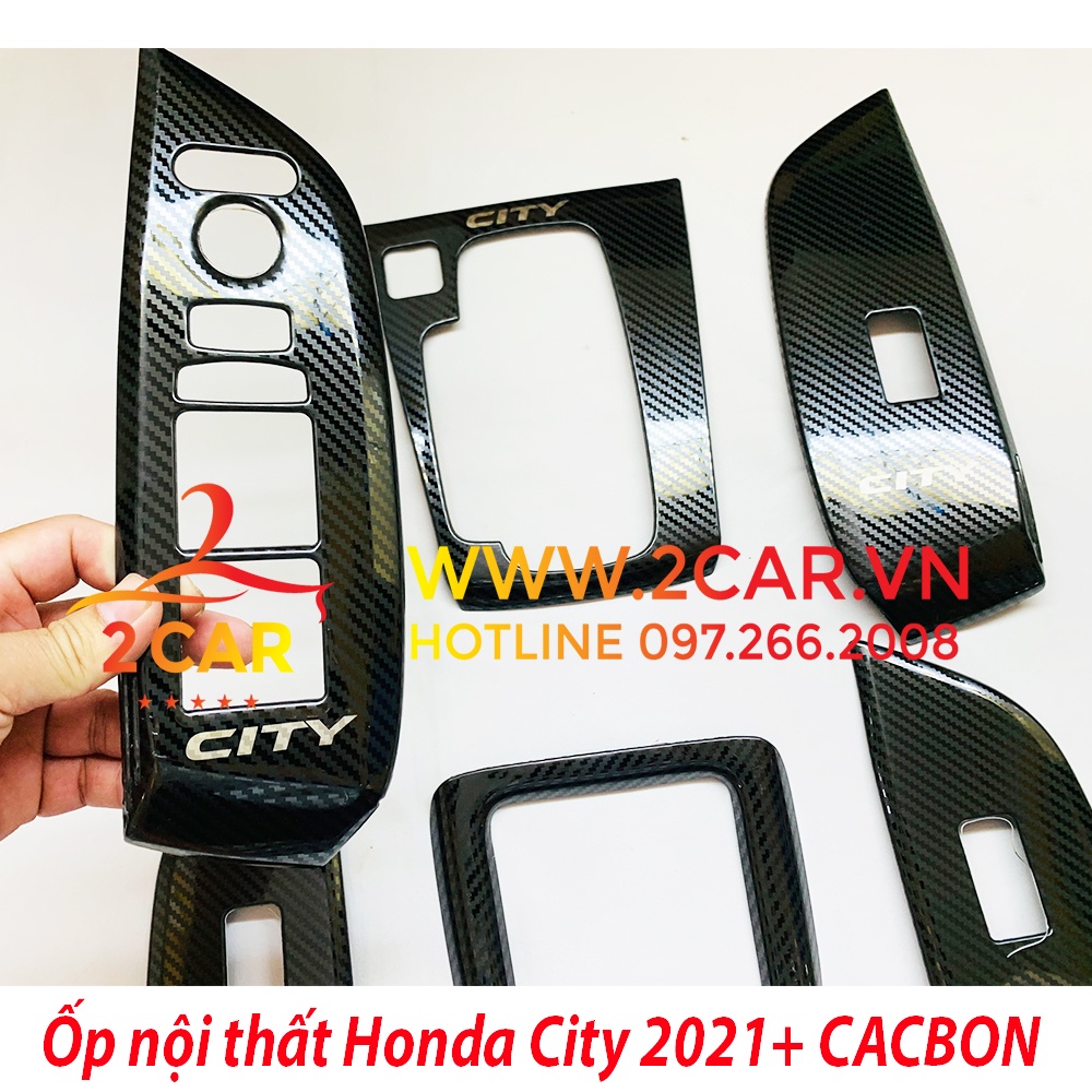 Ốp nội thất CARBON xe Honda City 2021 2022 2023 vân Cacbon Kim loại Cao cấp