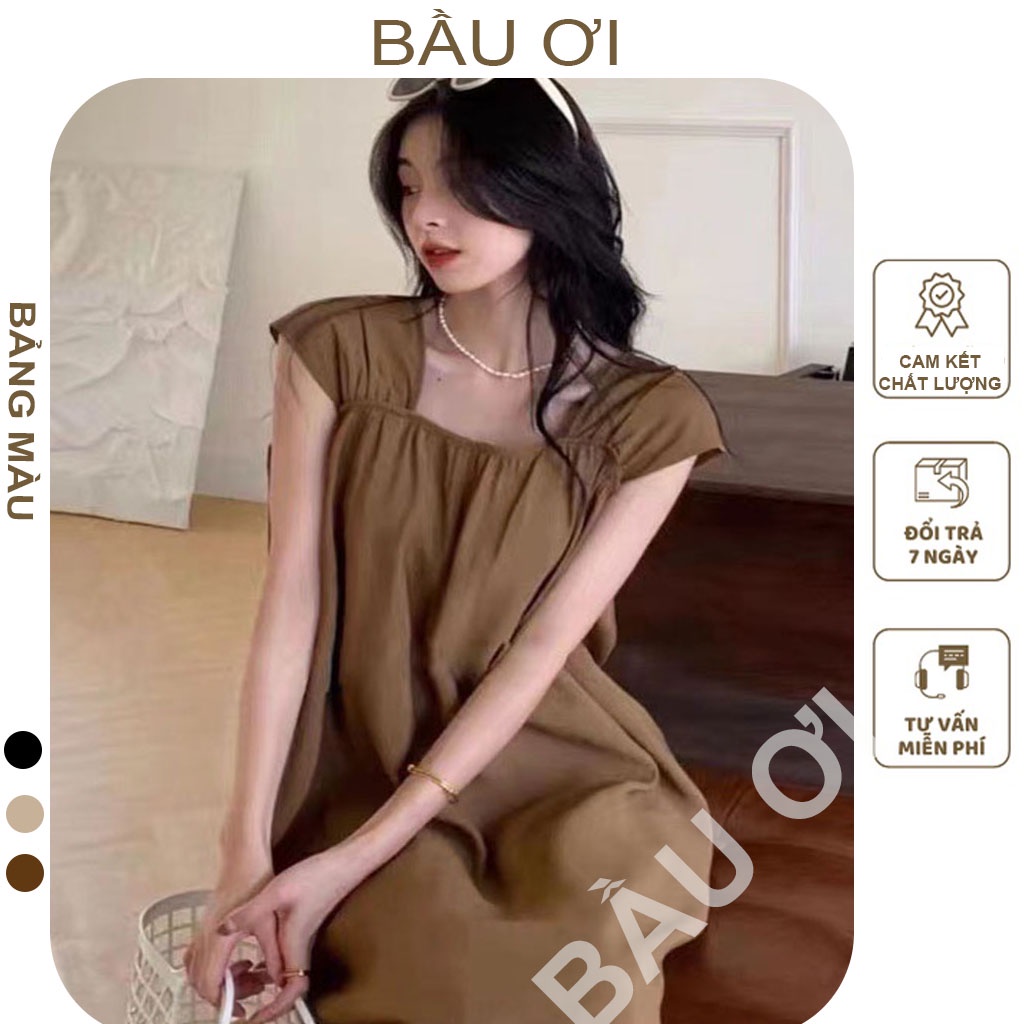 COMBO 2 VÁY BẦU MÙA HÈ - ĐẦM BẦU 2 DÂY CHẤT ĐŨI TRƠN MÁT THOẢI MÁI CHO MẸ BẦU, KIỂU DÁNG TRẺ TRUNG