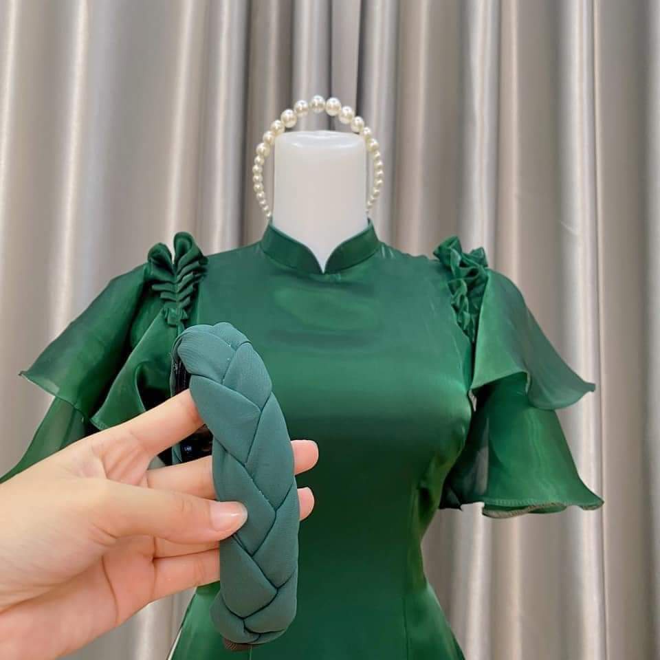 Áo Dài Voan Tơ Sống Tay Cánh Tiên- Ao Dài Cà Ri