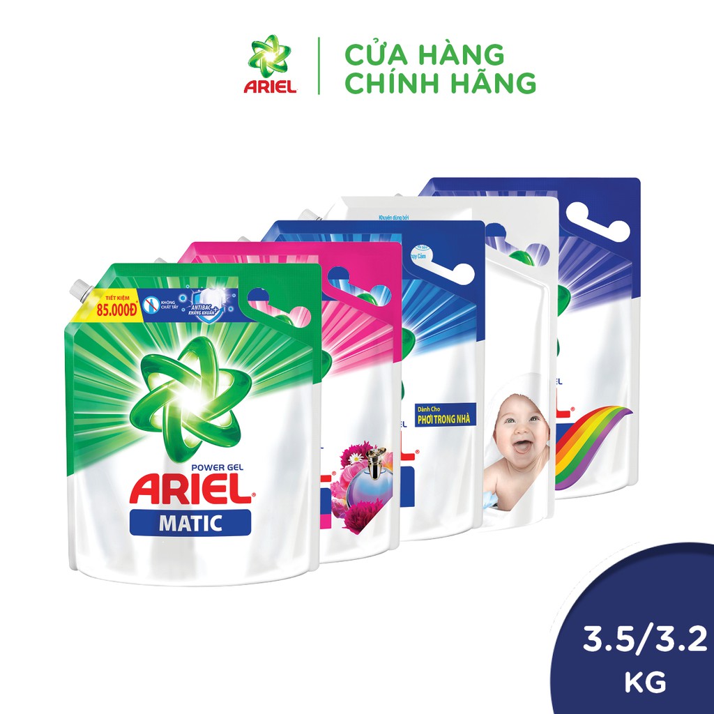 [Mã BIGKANG5 giảm 10% tối đa 20K đơn 150K] Ariel Matic nước giặt Túi 3.5KG