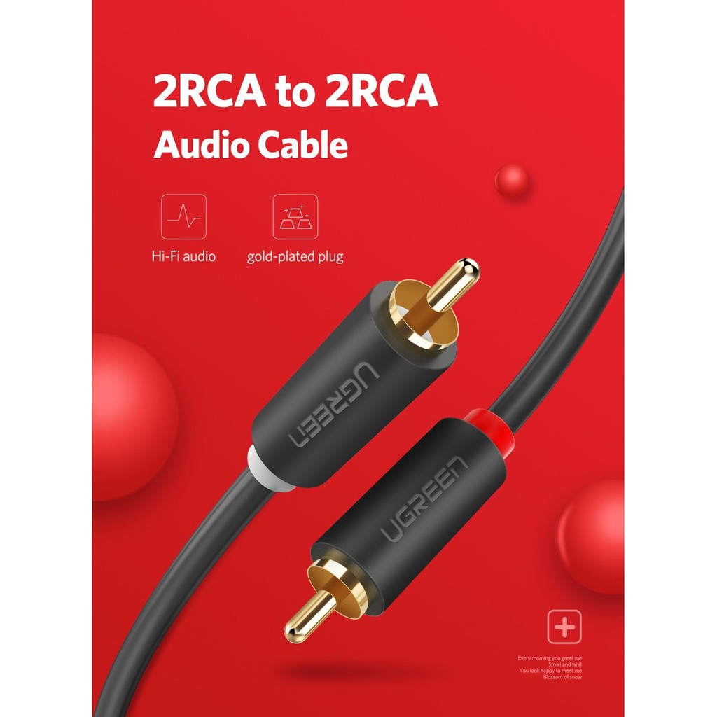 Cáp Âm Thanh 2 đầu Hoa Sen 2RCA ra 2RCA cao cấp UGREEN AV104