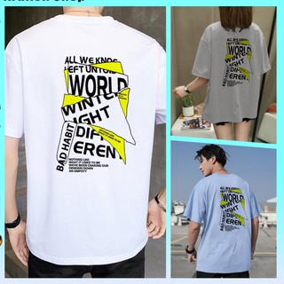 Áo Thun Tay Lỡ In Nhiệt World Different Unisex chất Cotton phong cách Ulzzang ATIN67 - Áo Phông Unisex Cotton cao cấp